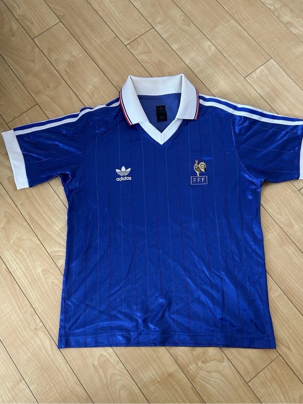 France adidas Blue Soccer Jersey World Cup 1982 Aithentic